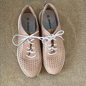 Women's Beige Perforated Comfort Leisure Shoe